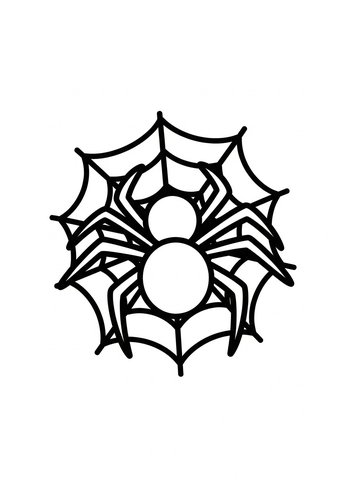 Spider On A Web Coloring Page
