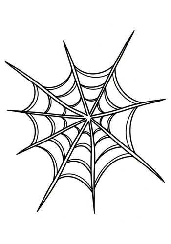 Spider Web Coloring Page - Spooky Fun