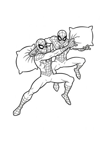 Spiderman Vs. Clone: Pillow Fight Coloring Adventure