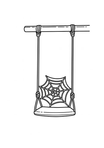 Spiderweb Swing Coloring Page