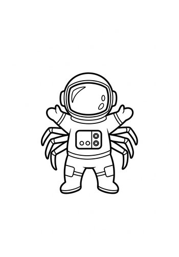 Spidery Astronaut Coloring Page