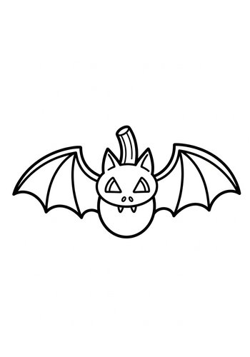 Spooky Bat Pumpkin Coloring Page For Halloween Fun