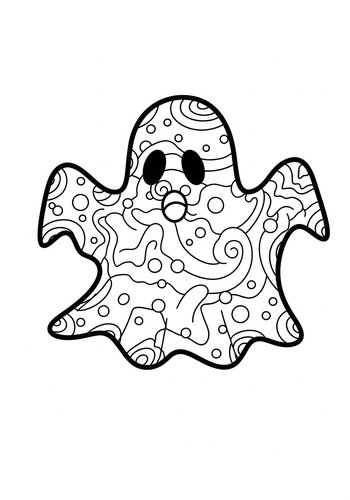 Spooky Ghost Coloring Page - Halloween Fun
