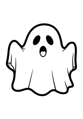 Spooky Ghost Coloring Page: A Halloween Treat