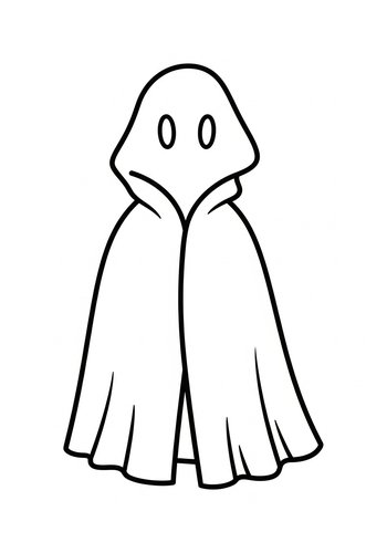 Spooky Ghost Coloring Page For Halloween Fun
