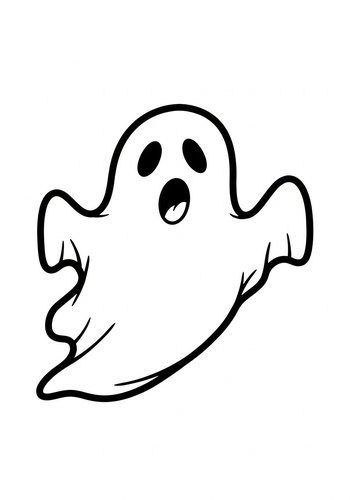 Spooky Ghost Coloring Page: Halloween Fun