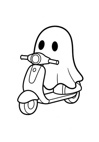 Spooky Scooter Ride: A Coloring Adventure