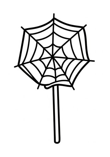 Spooky Spiderweb Lollipop Coloring Page