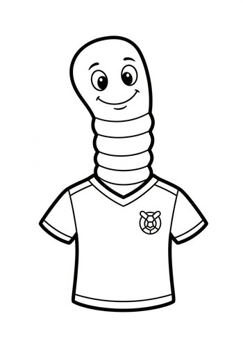 Sporty Worm Coloring Page: Score Big With Color