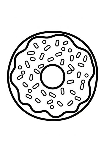 Sprinkled Donut Coloring Page: Sweet Treat Fun
