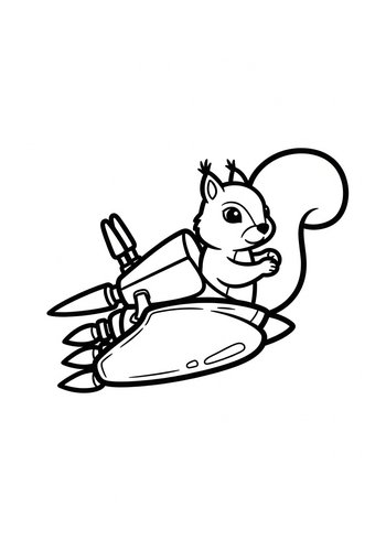 Squirrel Astronaut Coloring Page: Blast Off Into Fun