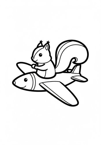 Squirrel Pilot Coloring Page: A Whimsical Adventure