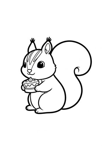 Squirrel's Sweet Treat: A Coloring Adventure