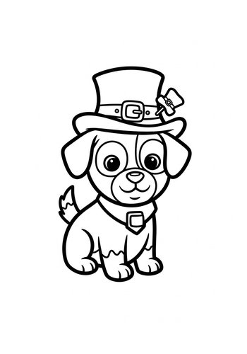 St. Patrick's Pup: Coloring Page Fun