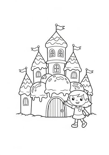 Stacie Exploring A Castle Made Of Ice Cream Coloring Page