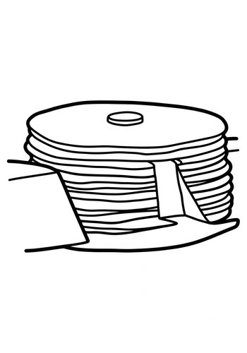 Coloring Page: Stack Of Pancakes Coloring Page For Kids