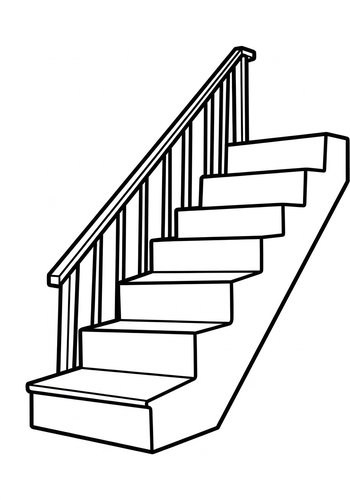 Stairway Coloring Page: Home Design Fun