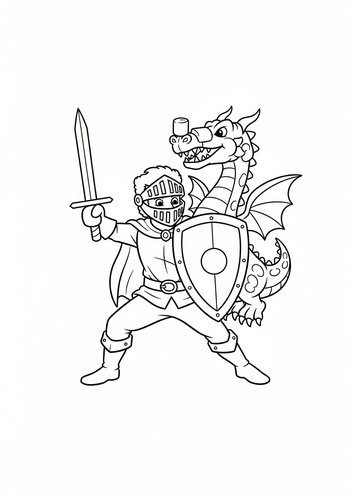 Stan Smith Dressed As A Knight Battling A Dragon Made Of Marshmallows Coloring Page