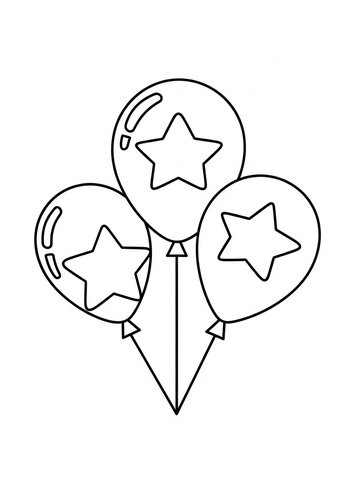 Star Balloons Coloring Page For Kids