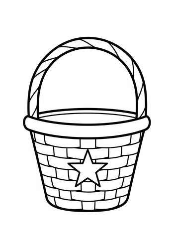 Star Basket Coloring Page For Kids