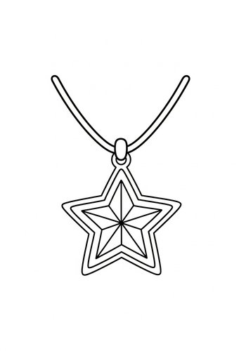 Star Necklace Coloring Page Fun