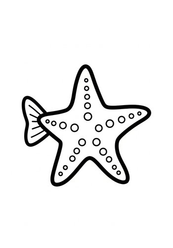 Starfish Coloring Page For Kids