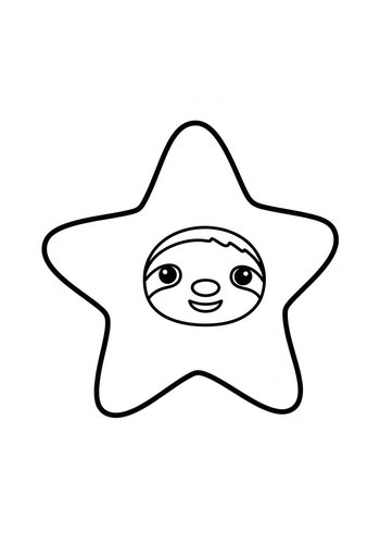 Starry Sloth Coloring Page: Dreamy Adventures