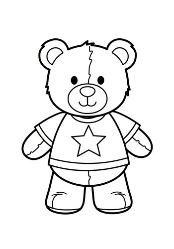 Starry Teddy Bear Coloring Page