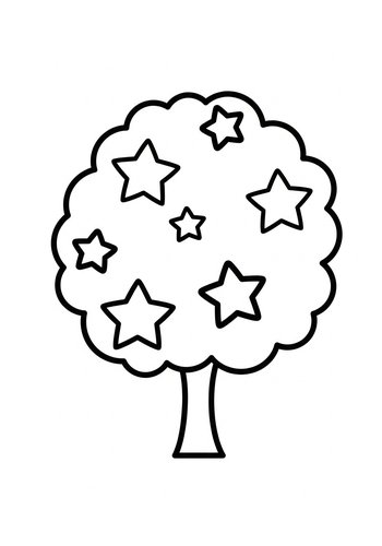 Starry Tree Coloring Page: A Celestial Adventure