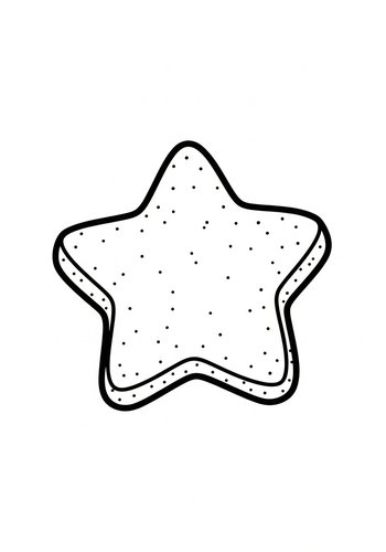 Coloring Page: Star-shaped Cookie Coloring Page: Sweet Treat Fun