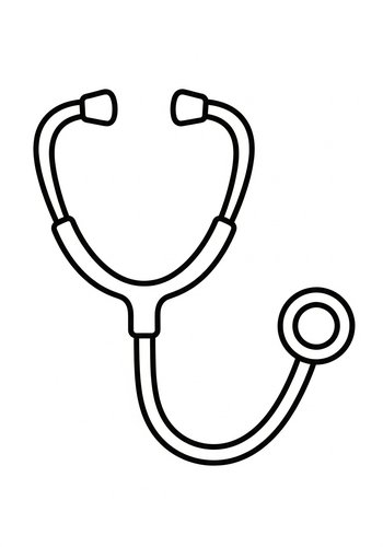 Stethoscope Coloring Page: Doctor's Tool