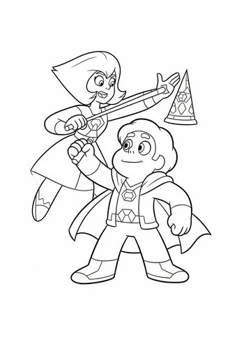 Coloring Page: Steven Universe Performing A Magic Show Coloring Page