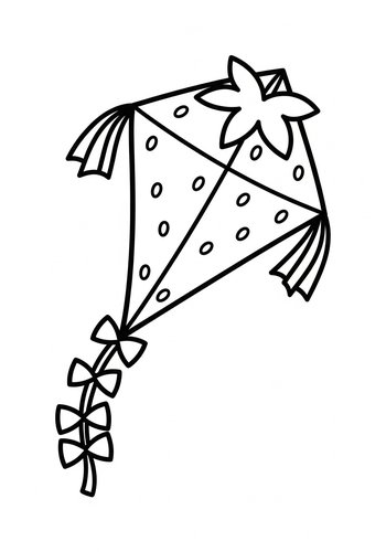 Strawberry Kite Coloring Page