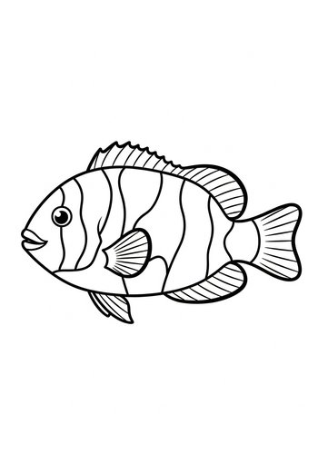 Stripy Fish Coloring Page - Printable Fun