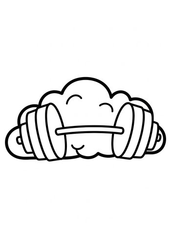 Strong Cloud Coloring Page: Weather Workout