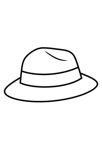 Stylish Fedora Hat Coloring Page For Kids