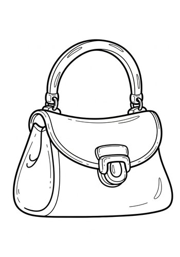 Stylish Handbag: A Purse Coloring Page