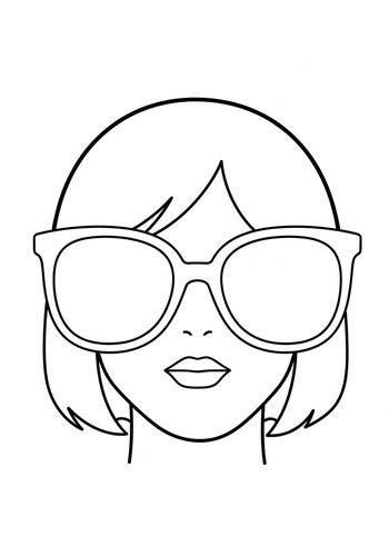 Stylish Sunglasses Coloring Page