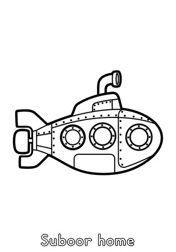 Submarine Coloring Page For Kids: Underwater Adventure