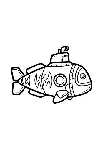 Submarine Fish Coloring Page: Dive Into Fun
