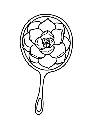 Succulent In A Pan Coloring Page