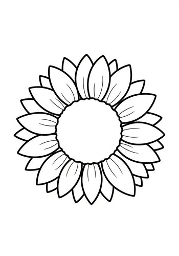 Sunflower Coloring Page - Printable Floral Art