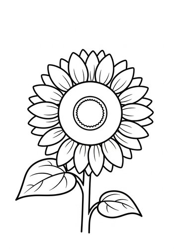 Sunflower Coloring Page: A Sunny Delight