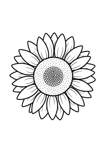 Sunflower Coloring Page For Kids And Adults