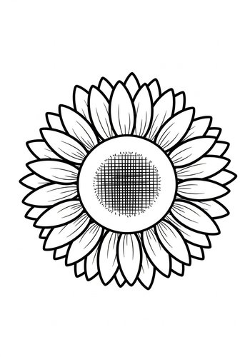 Sunflower Coloring Page For Kids And Adults
