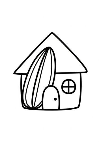 Sunflower House Coloring Page