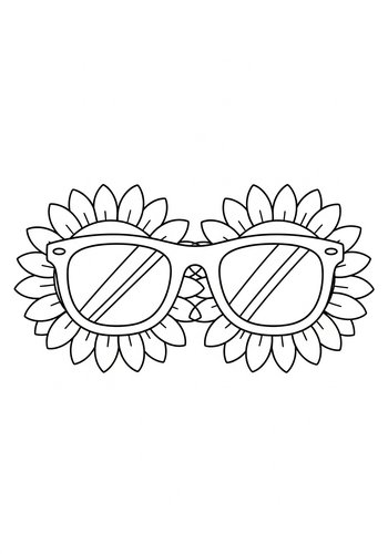 Sunflower Sunglasses Coloring Page