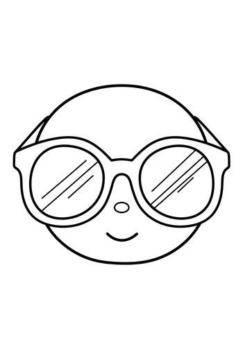 Sunglasses Face Coloring Page: Cool Kid Vibes