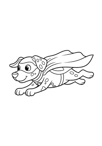 Super Dog Coloring Page For Kids