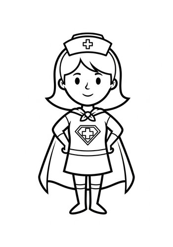 Super Nurse Coloring Page